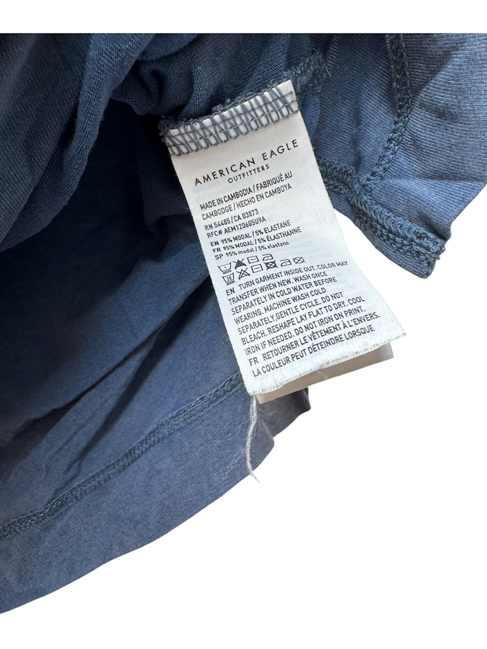 American Eagle Outfitters woman’s relaxed faded Slate Blue Pocket Tee - Picture 4 of 4